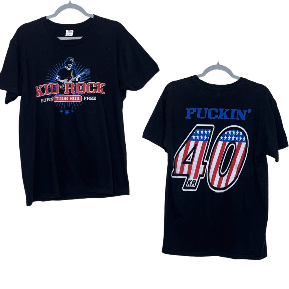 Kid Rock 40 Tour Graphic Tee Shirt Detroit Size Large 2011